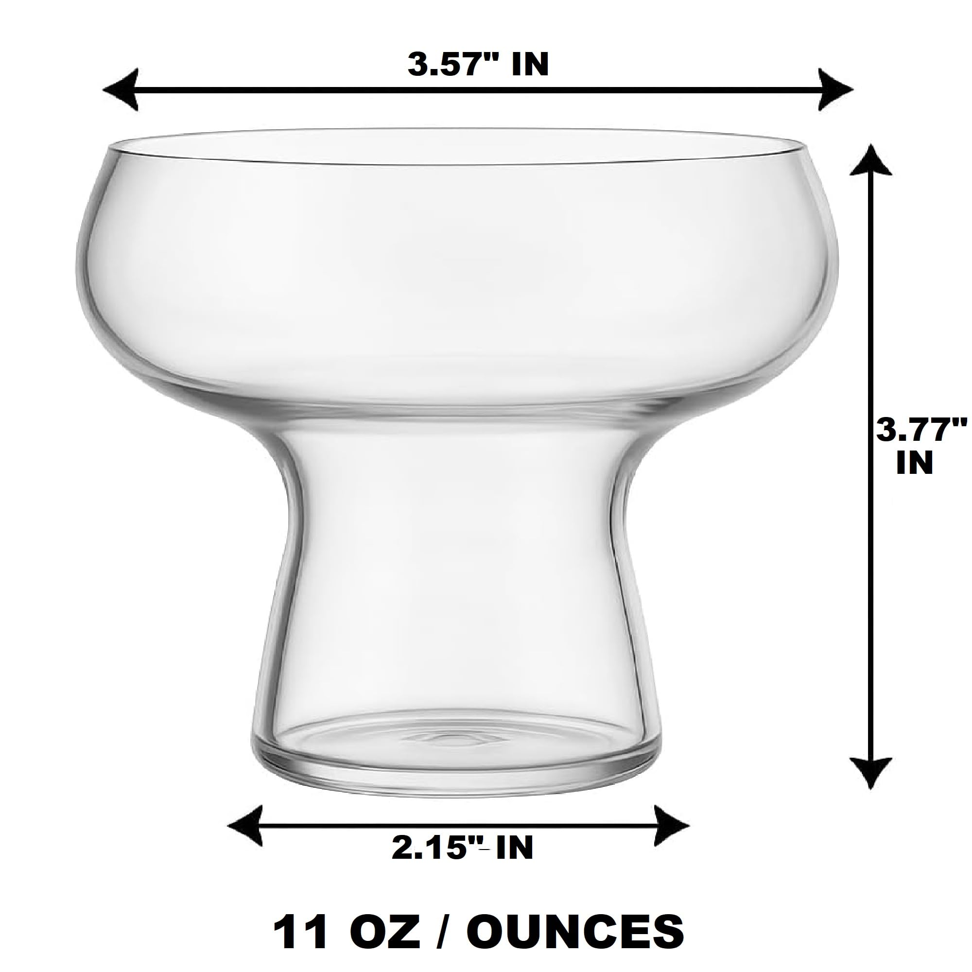 Vaso margarita desechable Lunara de Oojami, plástico claro para grandes eventos.