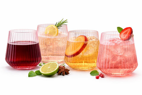 Vaso Oojami origami ripple 12onzas rosa, ideal para brindar con estilo