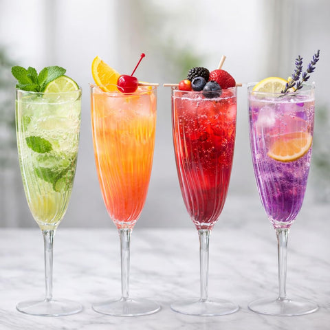 Vaso transparente para brindis Oojami, práctico para reuniones en casa y eventos.