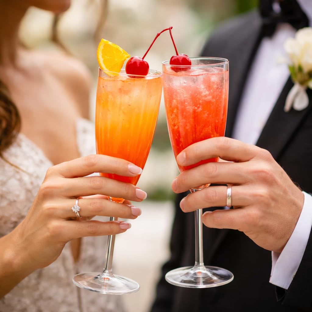 Vaso champán Oojami, 177 ml, capacidad ideal para brindis y eventos.