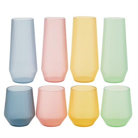 Vaso Oojami de 9 onzas con relieve acanalado para brindis