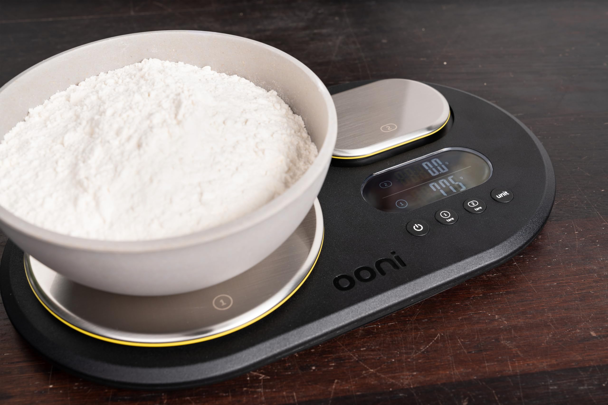 Ooni balanzas digitales para preparación de pizza facilita medir harina y agua.