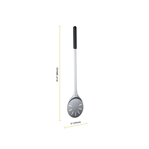 Pala Ooni con mango largo de material sintético reforzado para girar pizzas.