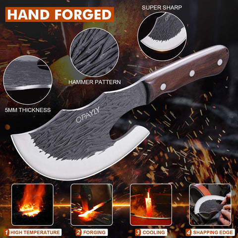 OPAYLY cleaver mango madera – mango ergonómico con tres remaches