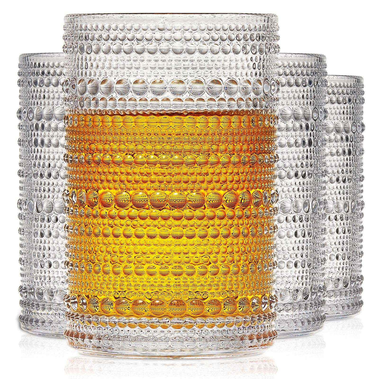 OPAYLY Vasos Hobnail con relieve 12 oz, textura detallada para un tacto elegante