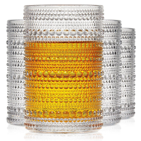 OPAYLY Vasos Hobnail con relieve 12 oz, textura detallada para un tacto elegante