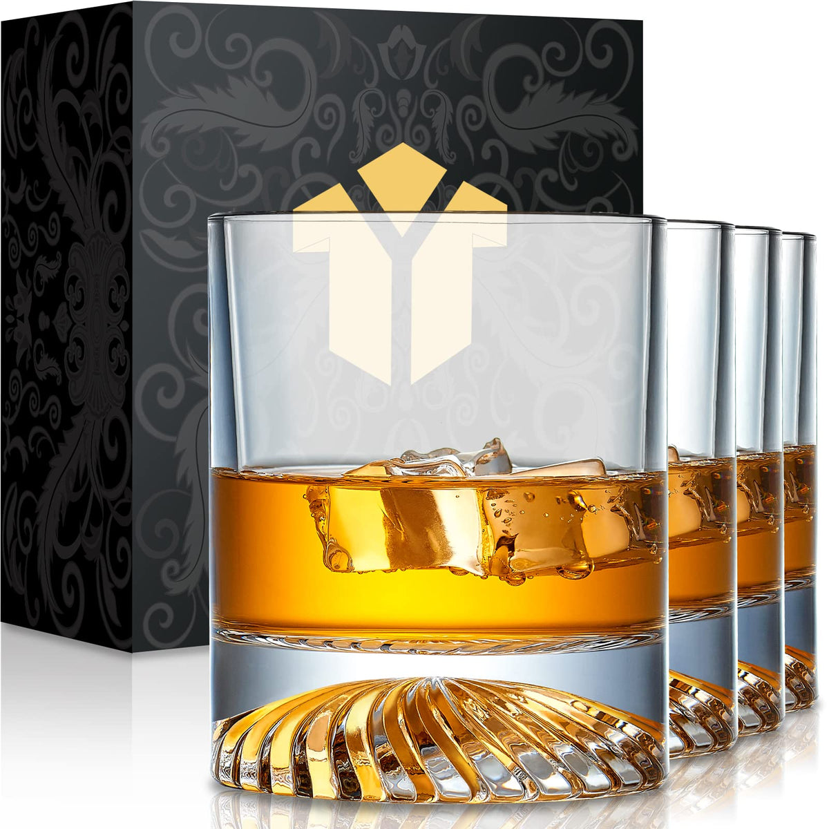 OPAYLY vasos whisky estilo antiguo, peso sólido para mayor estabilidad al servir