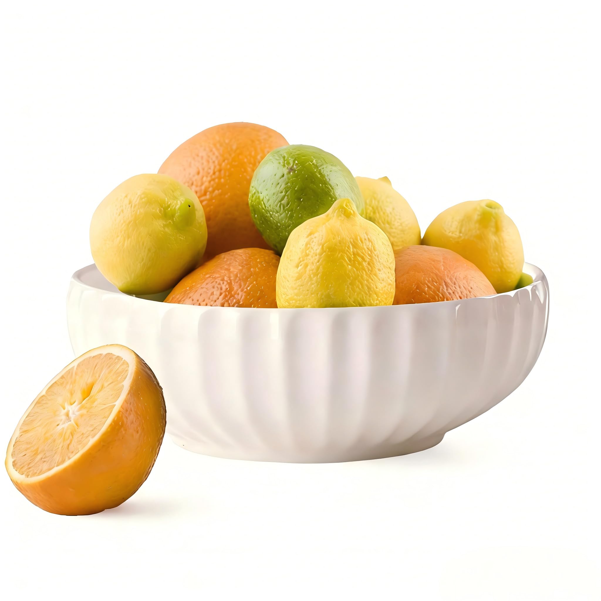 Opeikla plato cerámico de 10 pulgadas blanco en encimera para frutas