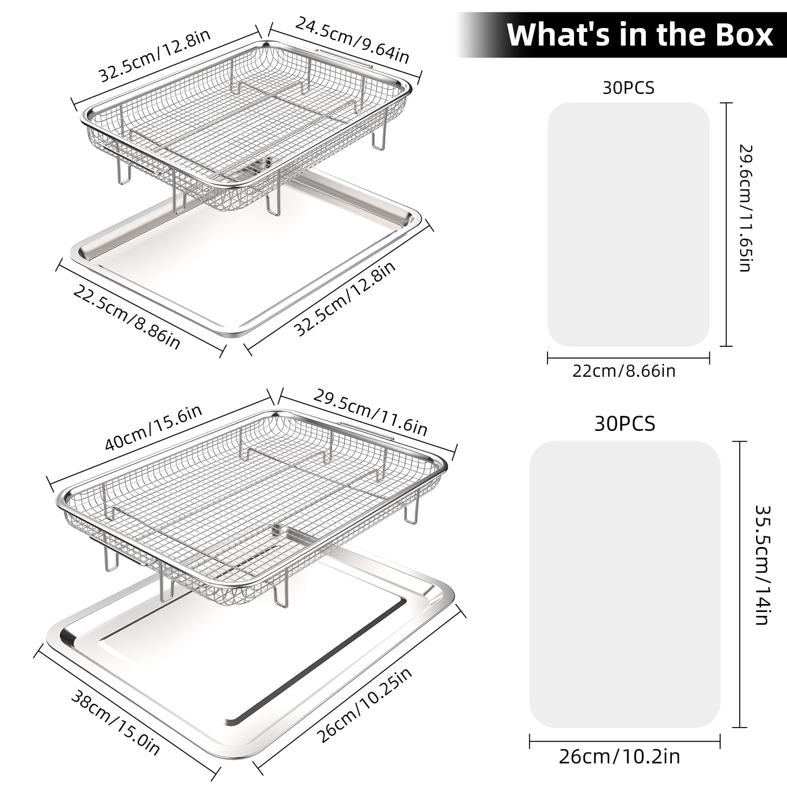OPENICE bandeja crisper grande para recoger grasa y cocinar más ligero