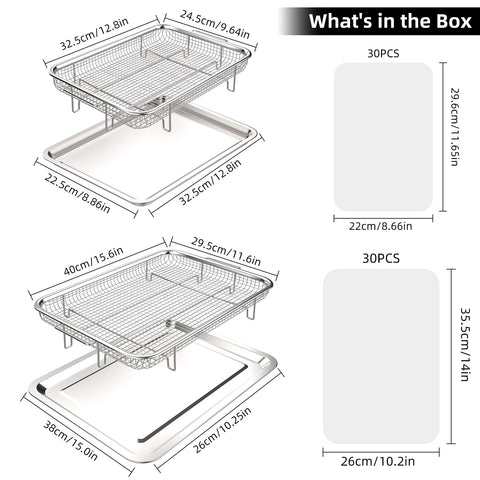 OPENICE bandeja crisper grande para recoger grasa y cocinar más ligero