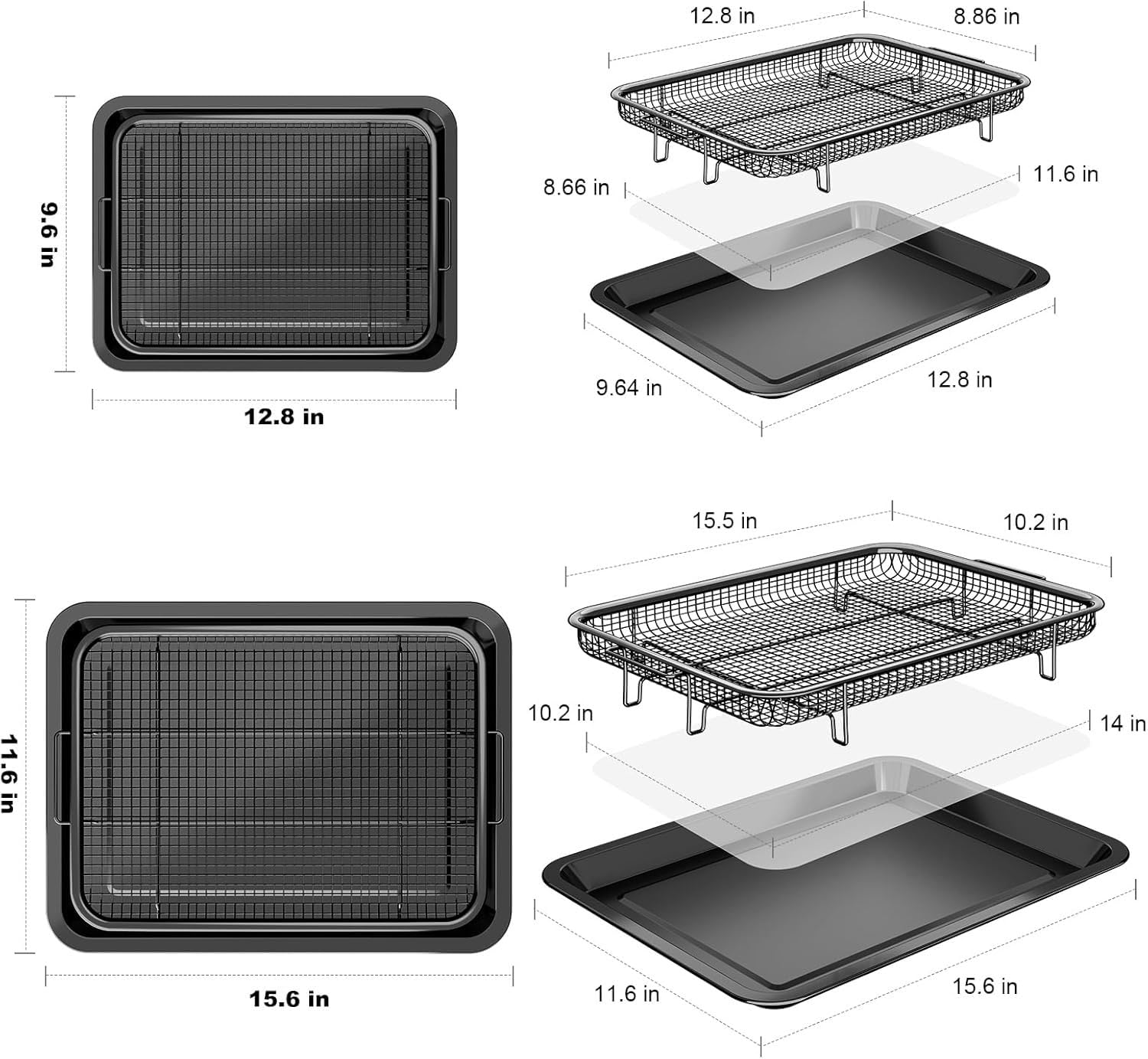OPENICE bandeja de horno grande evita goteos y ensuciar menos