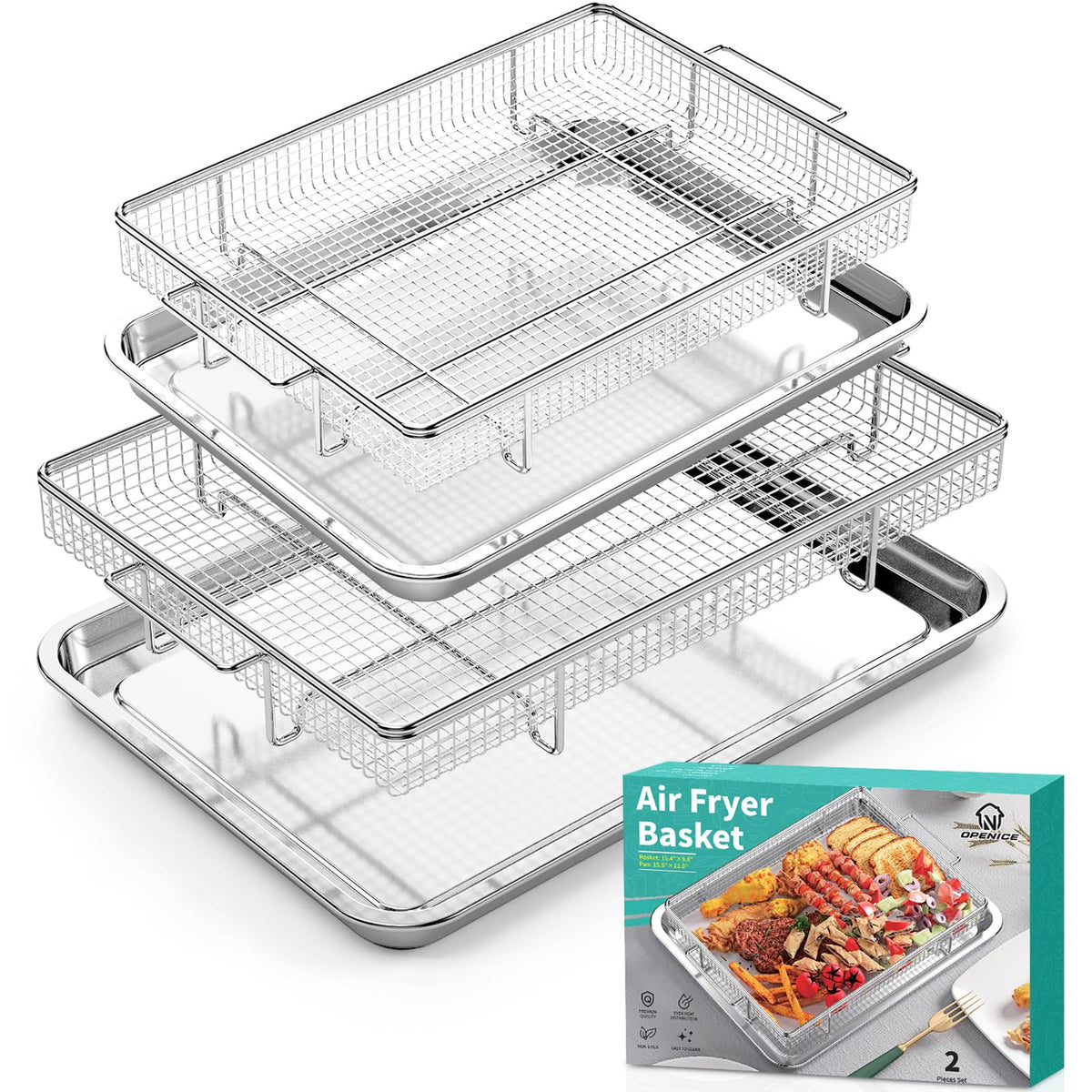 OPENICE cesta freidora para horno, dorado uniforme y rápido.