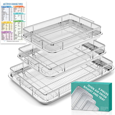OPENICE cesta para freír al aire en horno con estructura 25% más gruesa para cocción uniforme