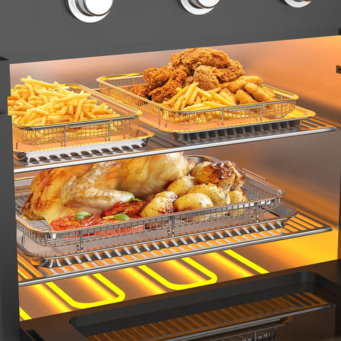 OPENICE conjunto de 3 tamaños de bandejas para horno, versátil en horneado, asado y más.