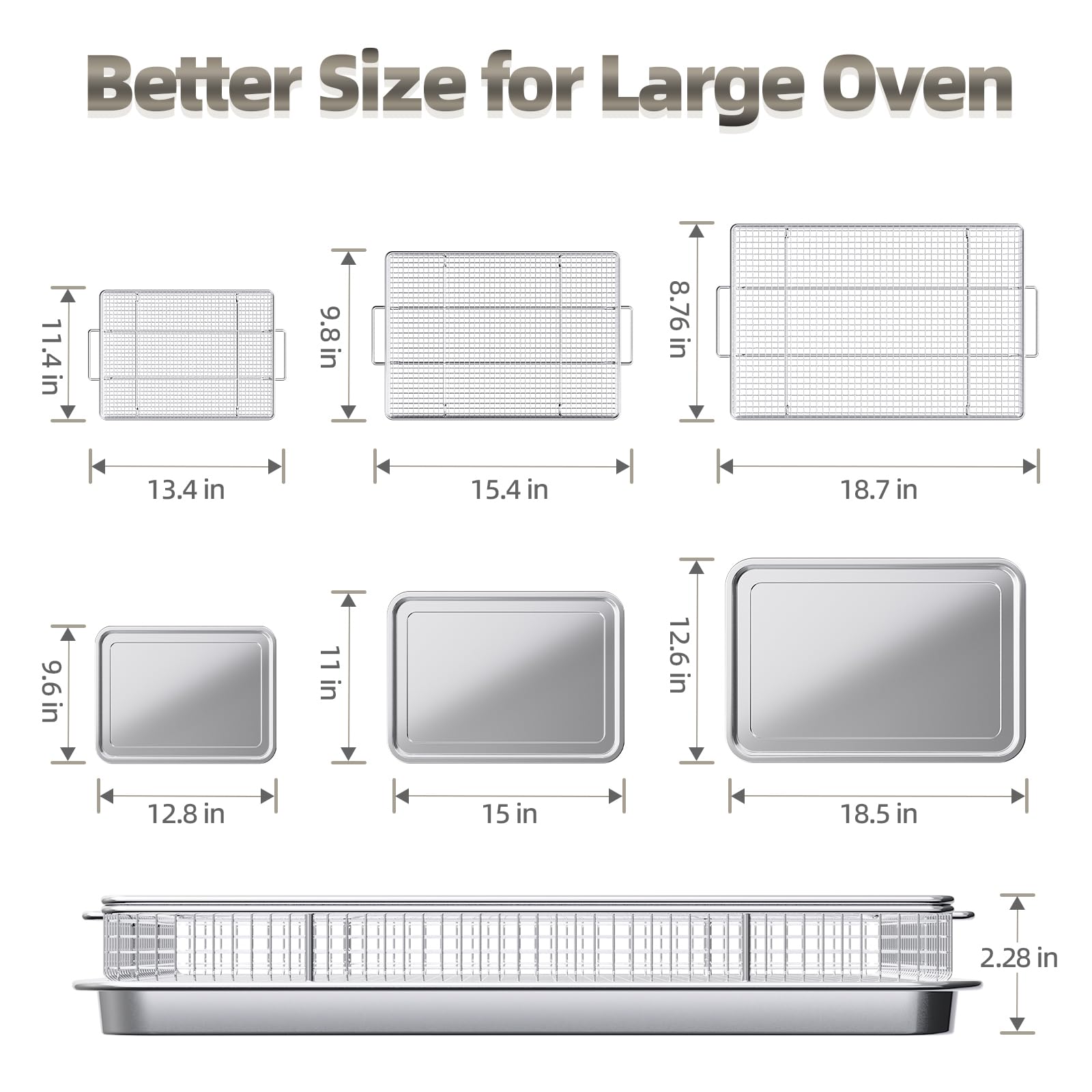 OPENICE set de tres cestas para horno, ideales para cocinar varios platillos a la vez