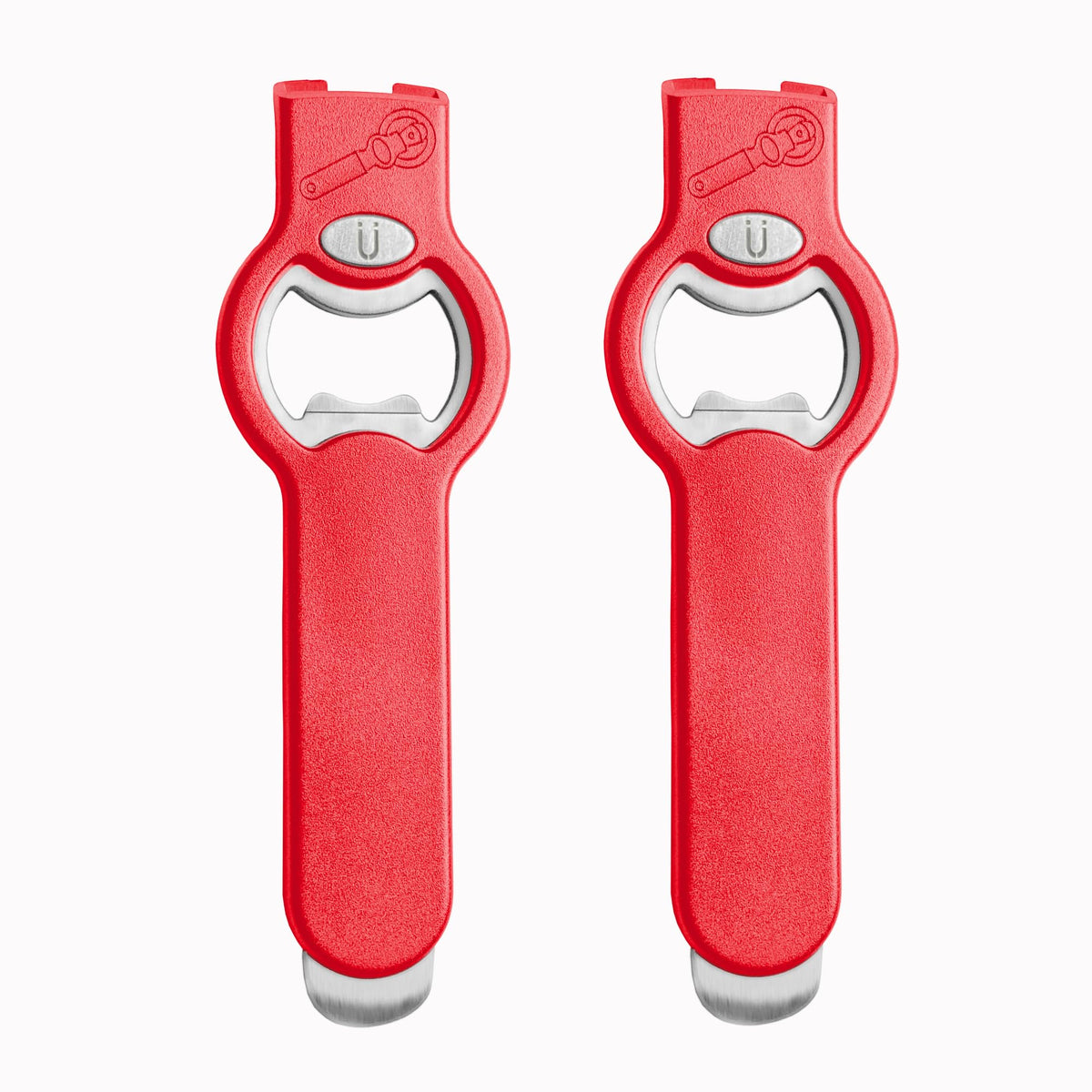 OPENPRO abrebotellas y abre-latas magnético rojo, práctico para fiestas y minibar.