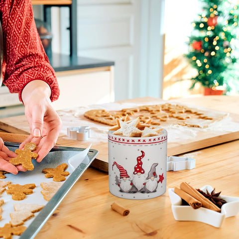Operitacx jarro dulces navidad gnomo grande, mantiene snacks frescos y listos para fiestas.