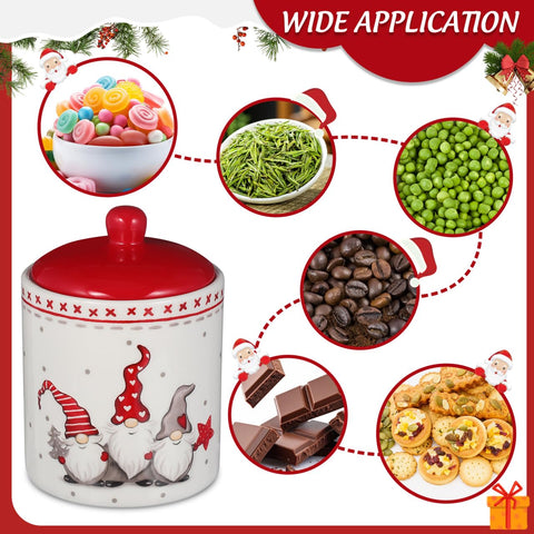 Operitacx jarro dulces navidad gnomo, mantiene dulces frescos con tapa hermética.