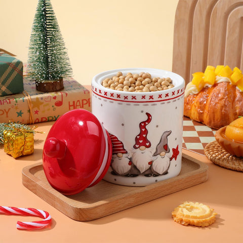 Operitacx jarro navidad gnomo cerámico para cocina, decoración y organización.