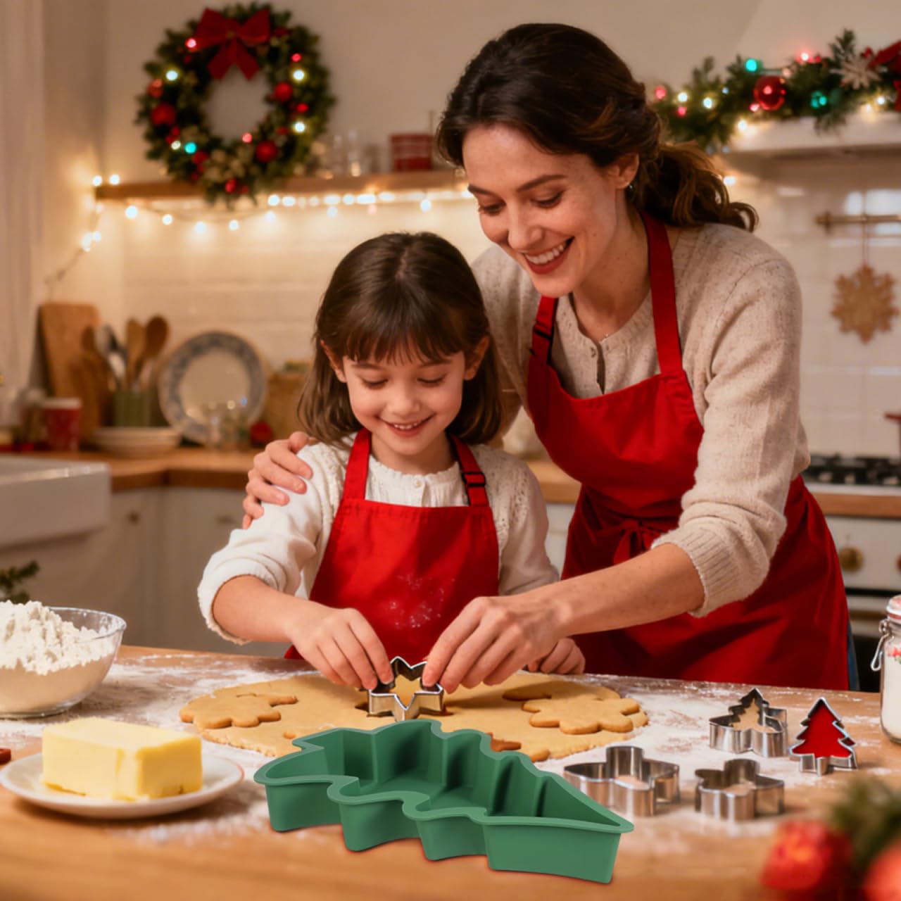 Operitacx molde panqueques arbol navidad silicona, ideales para desayunos festivos