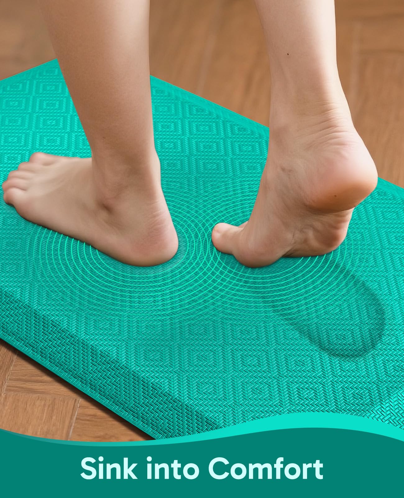 Alfombrilla Ophanie impermeable para cocina, soporte cómodo junto al fregadero.