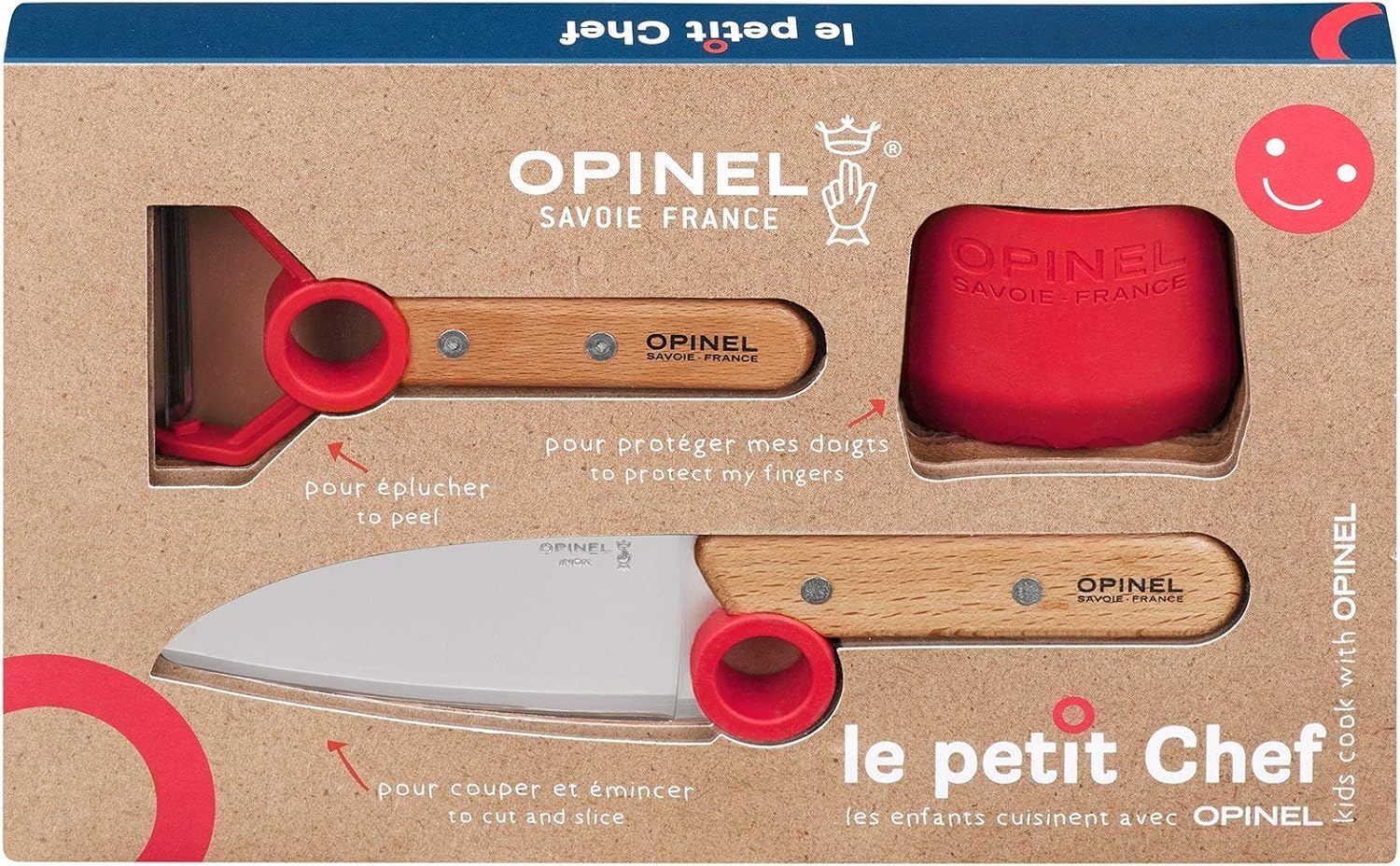 OPINEL Le Petit Chef: cuchillo de punta redonda para aprendizaje seguro en la cocina
