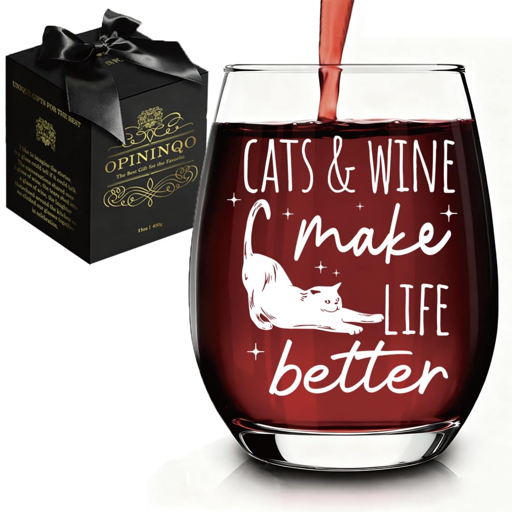 Opininqo vaso vino sin tallo 15 onzas, ideal para disfrutar vino con estilo en casa
