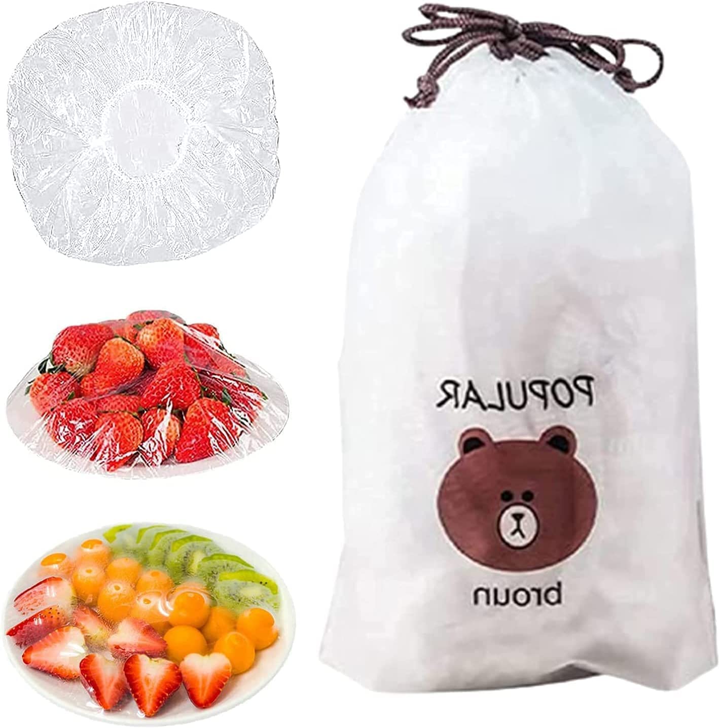 Oprtuisi cubiertas elásticas para alimentos, visión clara del contenido sin abrir.