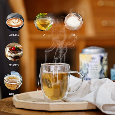 OPTVTAVITA taza doble pared vidrio borosilicato durable