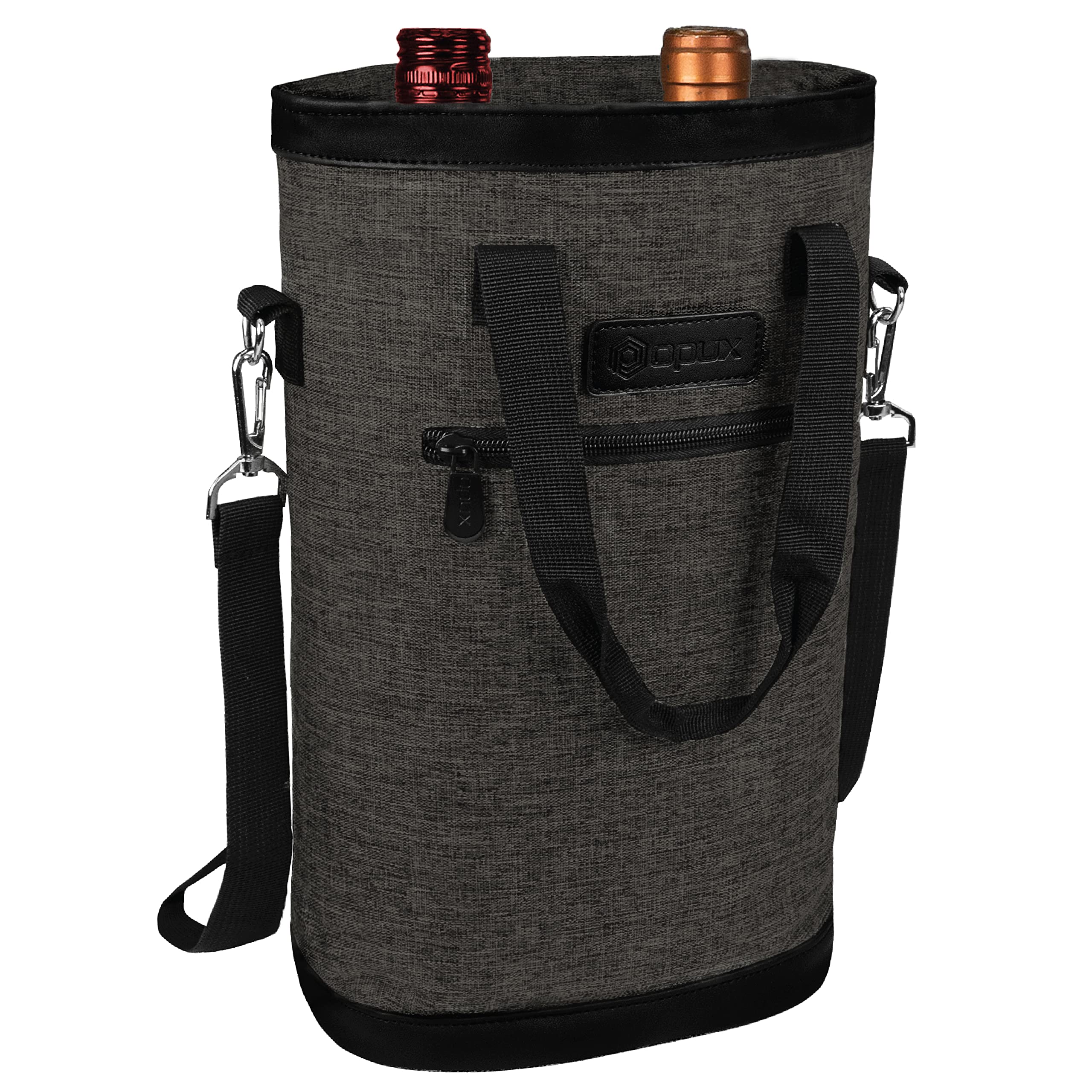 Opux bolsa vino dos botellas interior, almacenamiento seguro de botellas frías.