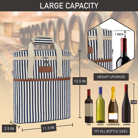 Opux bolsa vino protege botellas con acolchado para viaje seguro