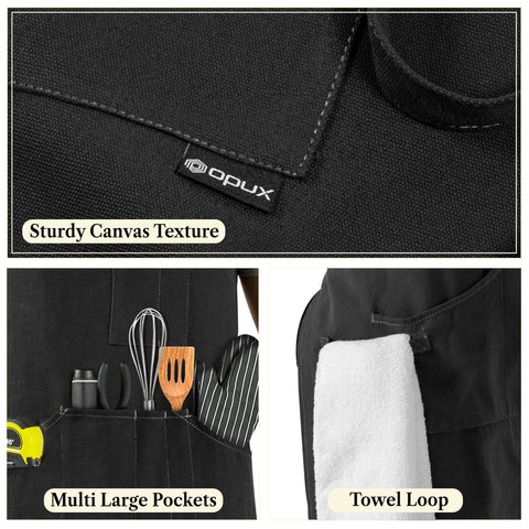OPUX Delantal con manoplas integradas para manipular ollas calientes con seguridad