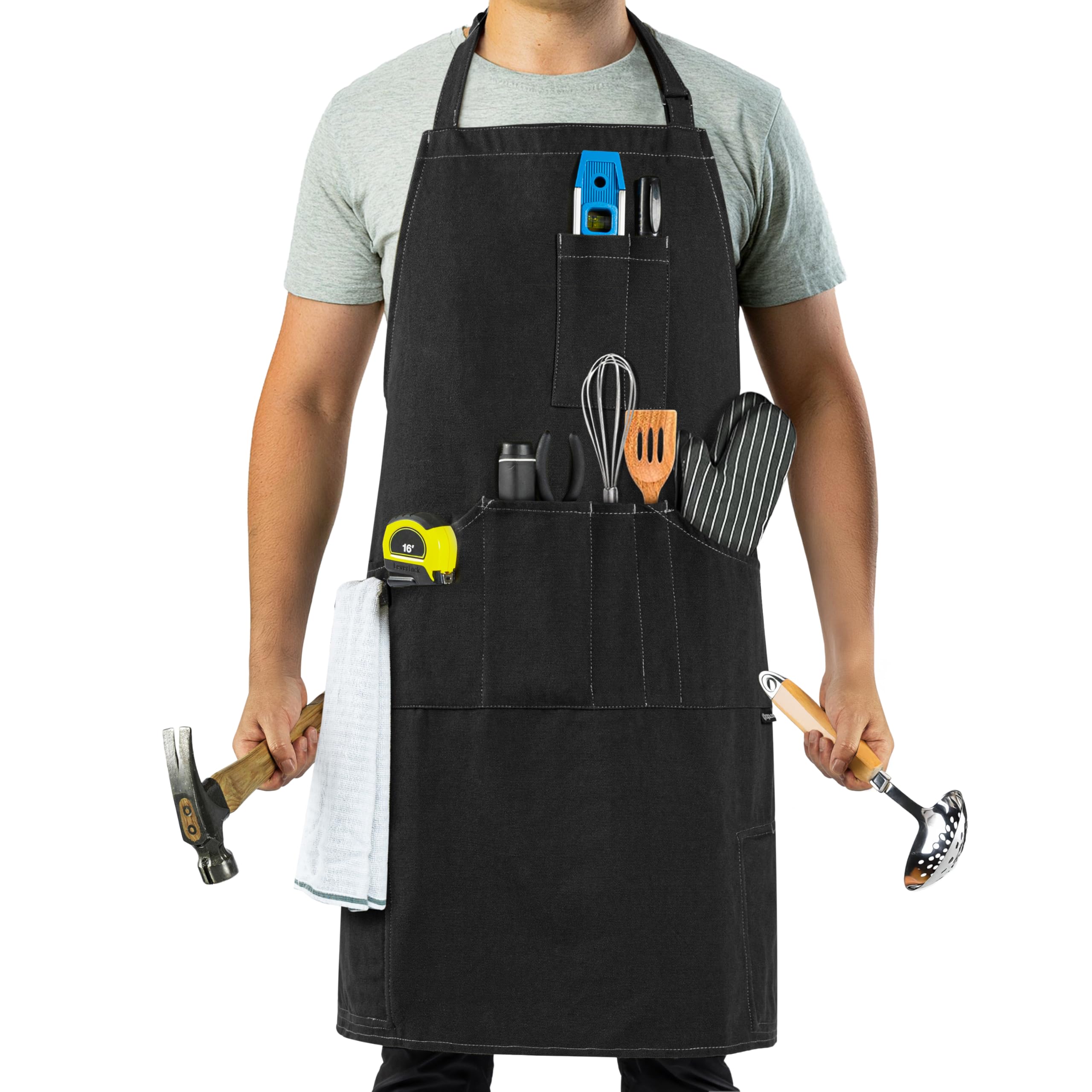 OPUX Delantal regalo ideal, perfecto para cocineros aficionados y profesionales