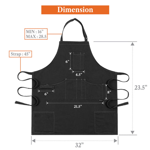 OPUX Delantal para cocina y barbacoa, versátil para múltiples tareas