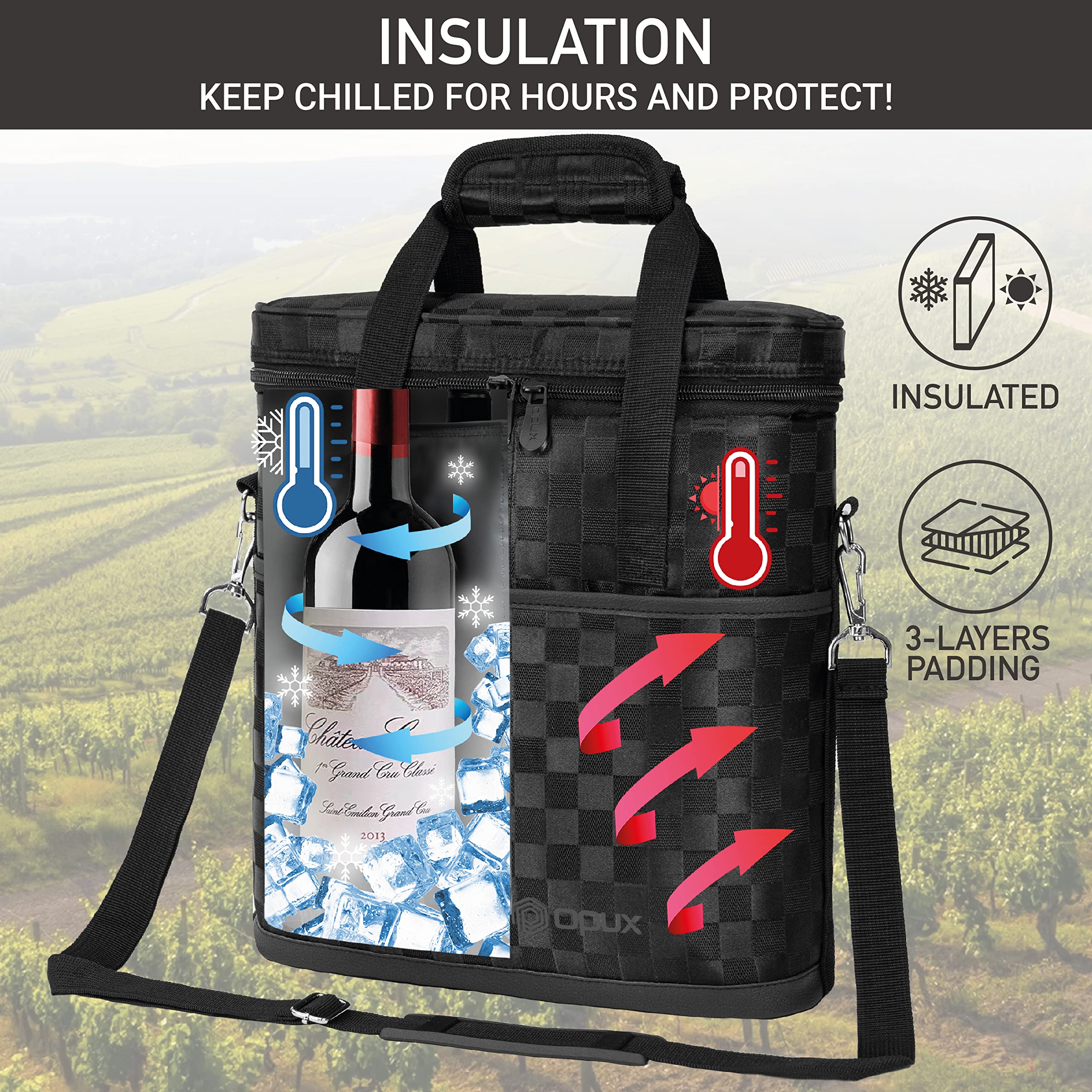 Opux interior-aislado-doble-capa mantiene la temperatura de las bebidas