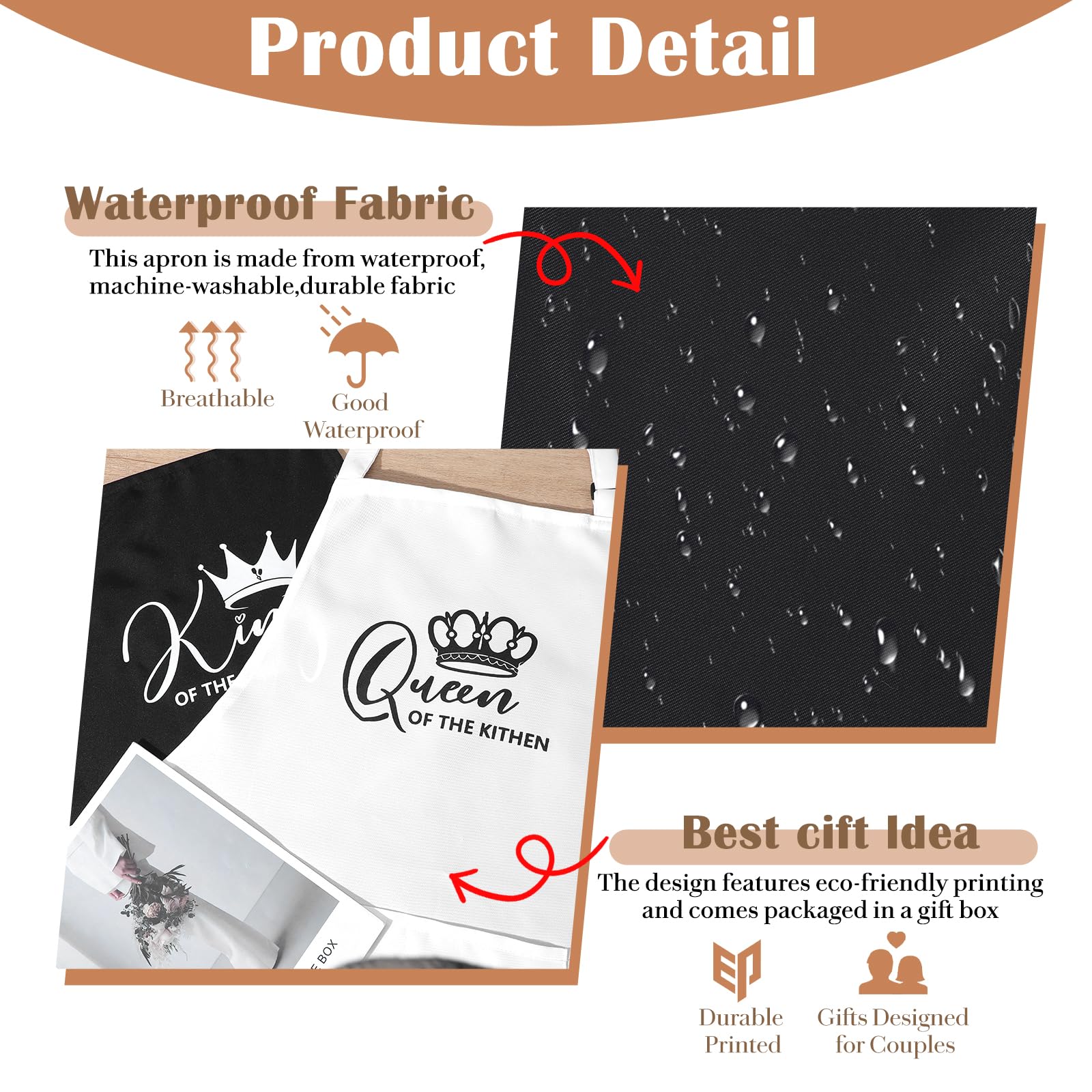 Delantal Oqqlin para cocina, enfoque diseño divertido, perfecto para regalos y actividades.