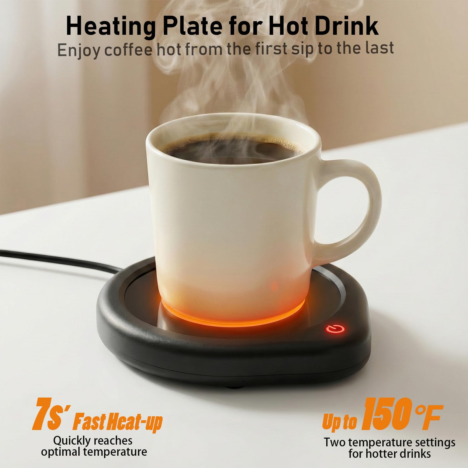 Oracer encendido por toque con indicadores luminosos para controlar la temperatura.