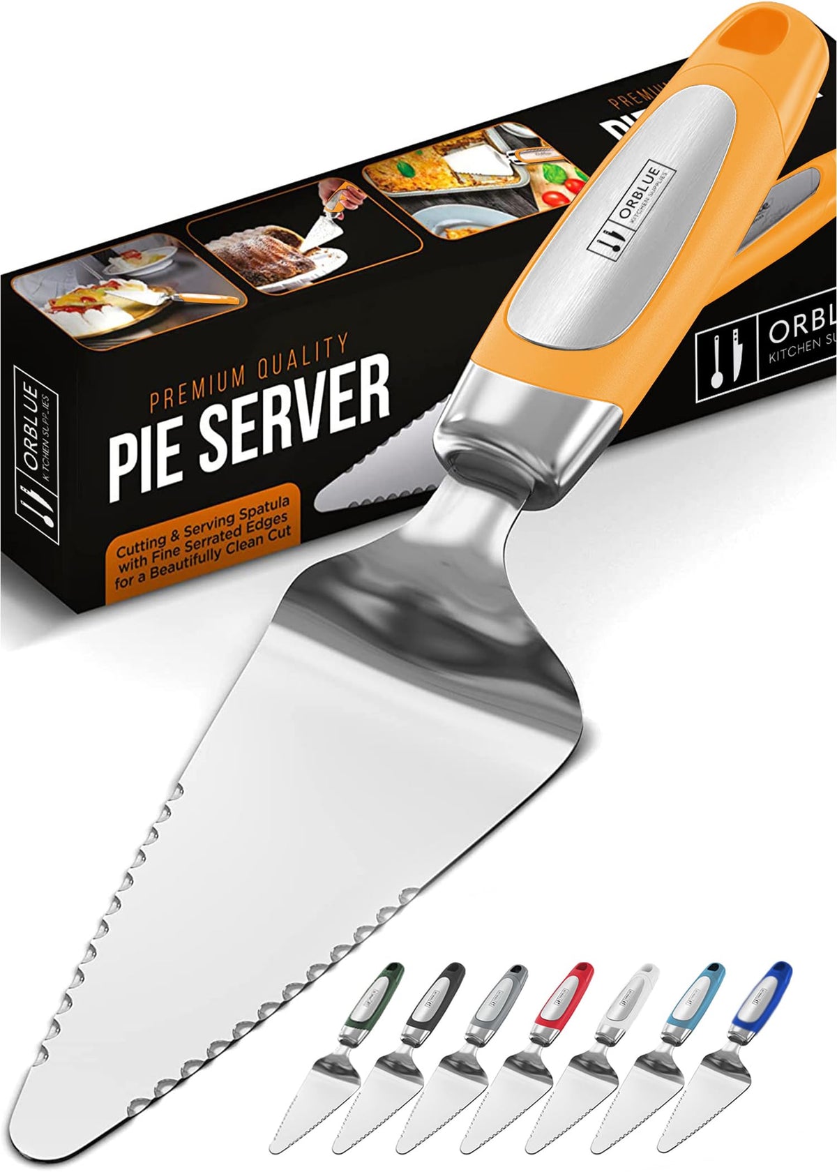 Orblue pala para pasteles con borde doble dentado para cortes precisos.