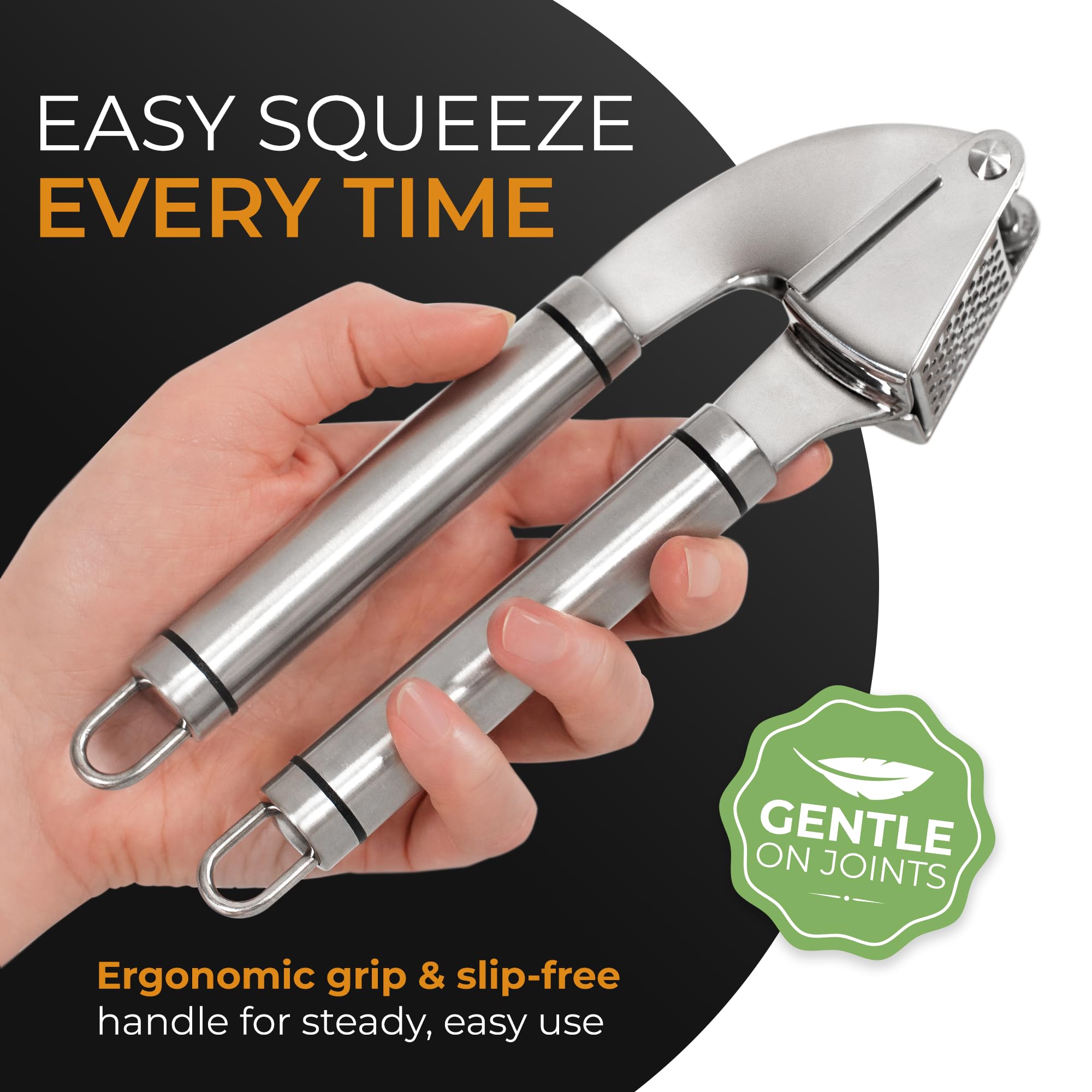 Prensa Orblue con mango rojo, añade estilo y practicidad a tu cocina.