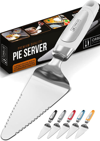 Orblue rebanador-tarta con dos bordes serrados para cortar y servir con precisión.