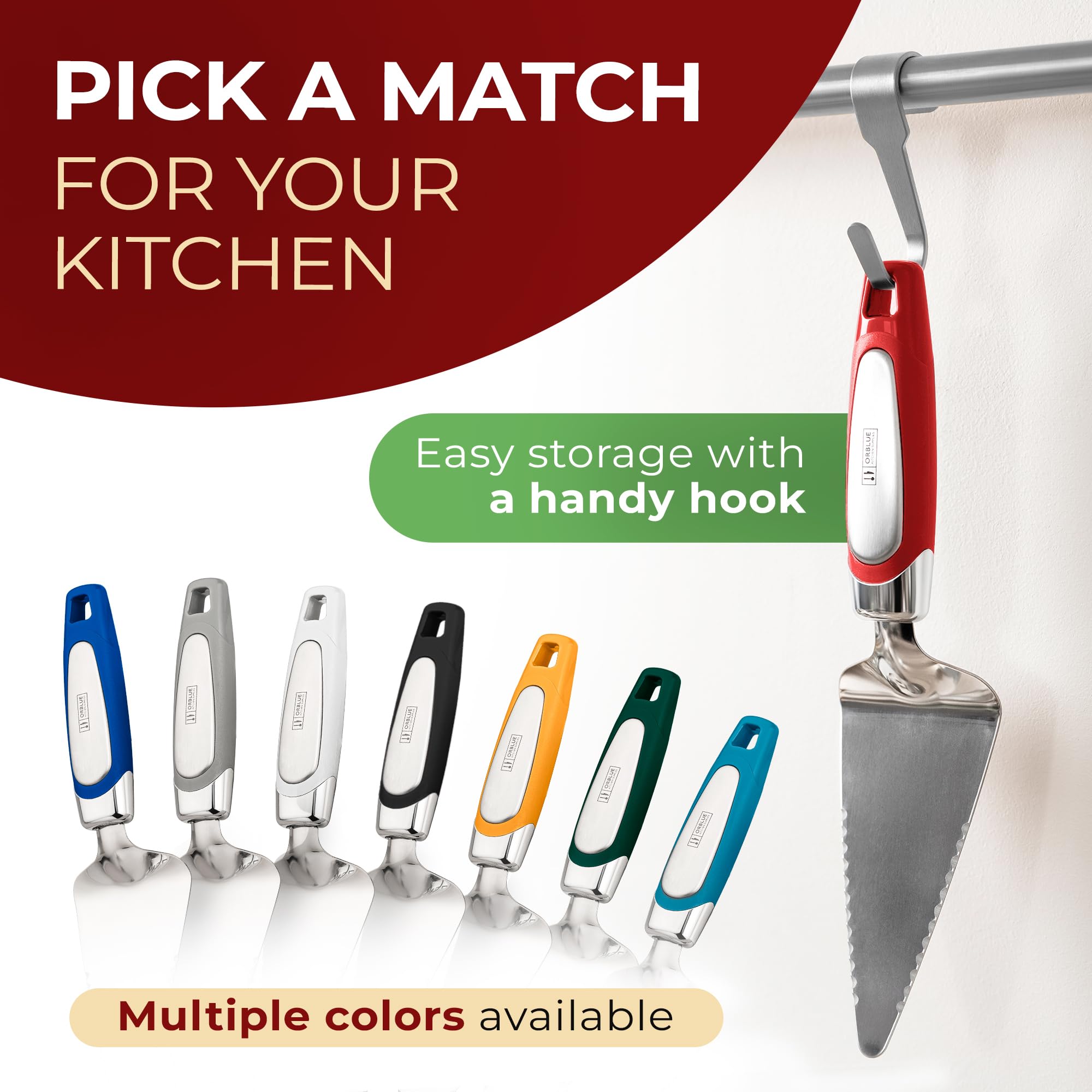 Orblue servidor de pastel ideal para cortar pizza y pasteles.
