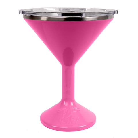 ORCA Tini 13 onzas vaso martini inoxidable rosa con aislamiento para bebidas frías o calientes.