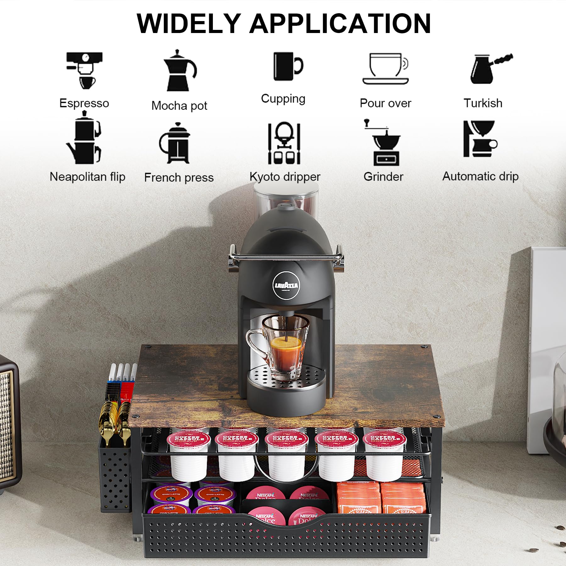 ORDROLL dimensiones compactas para colocar bajo la cafetera