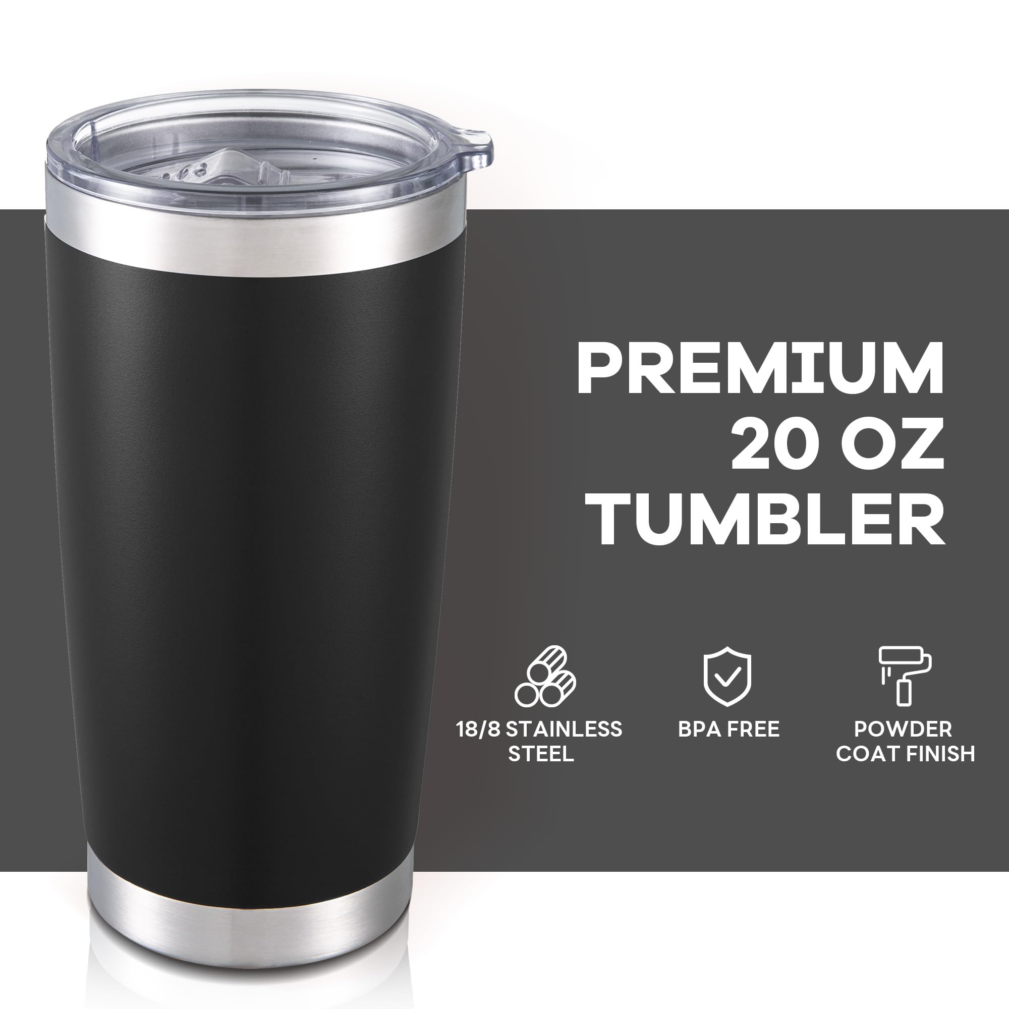 Orebigo taza térmica de acero inoxidable 20 oz, duradera para uso diario.