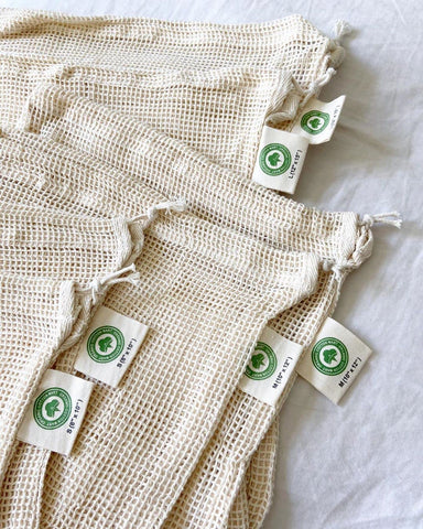 Bolsas de malla Organic Cotton Mart para frutas y verduras S, ideales para snacks