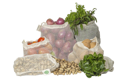 Bolsas de malla Organic Cotton Mart para frutas y verduras XL, frescura prolongada
