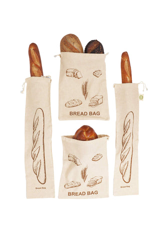 Organic Cotton Mart - conjunto de bolsas para pan, almacenamiento sostenible.
