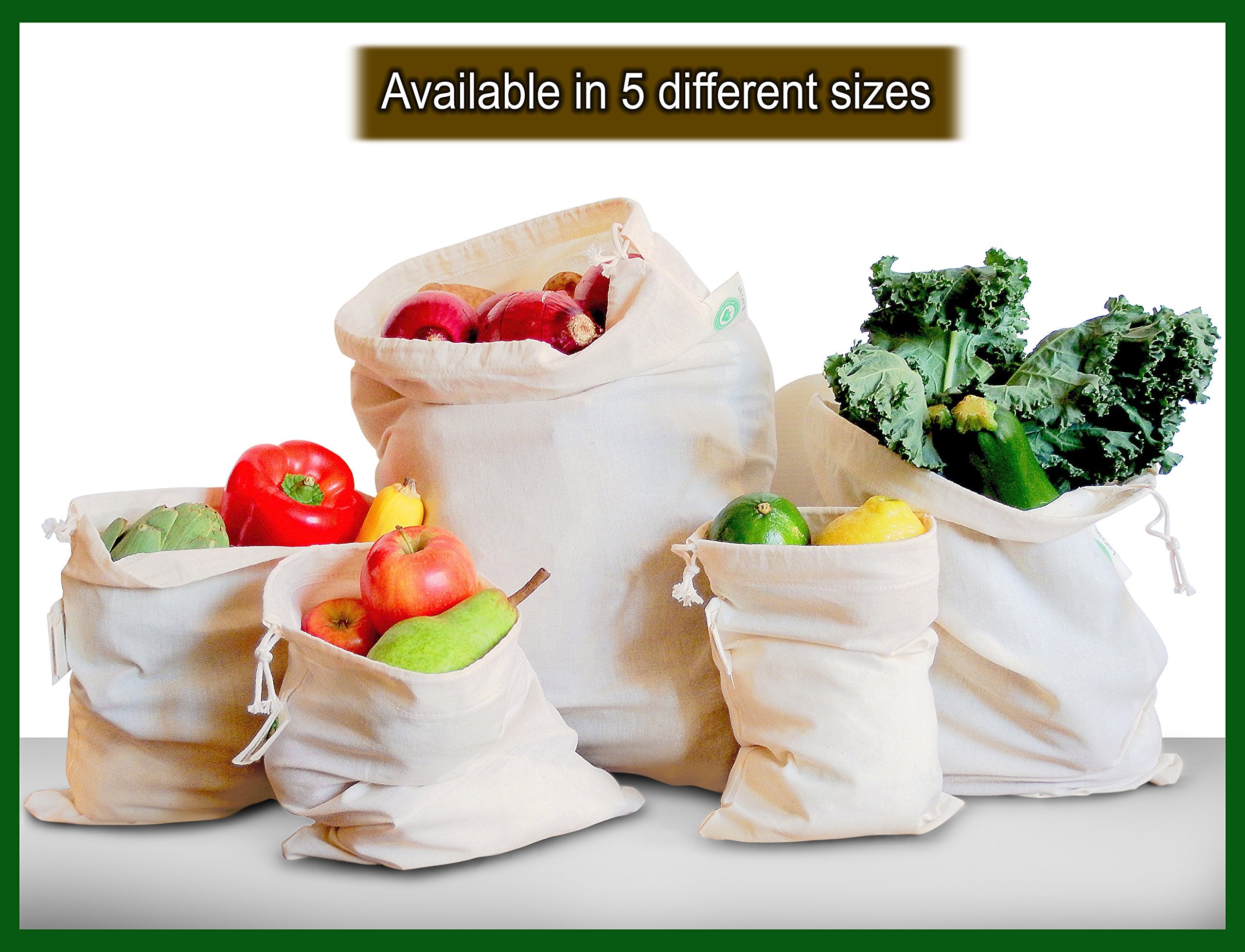Bolsas reutilizables Organic Cotton Mart pequeñas para especias, frutos secos y pan.