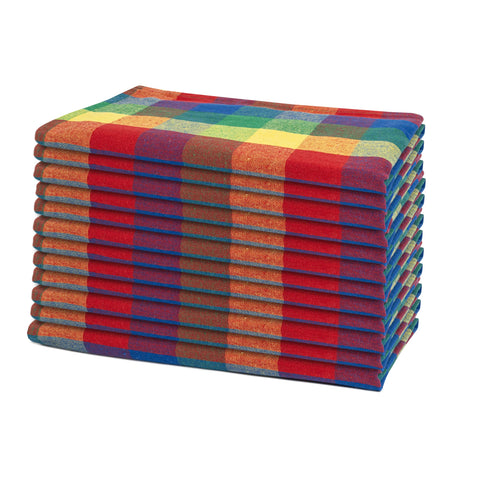 Servilletas arcoíris de Organic Cotton Mart, suaves y reutilizables para eventos.