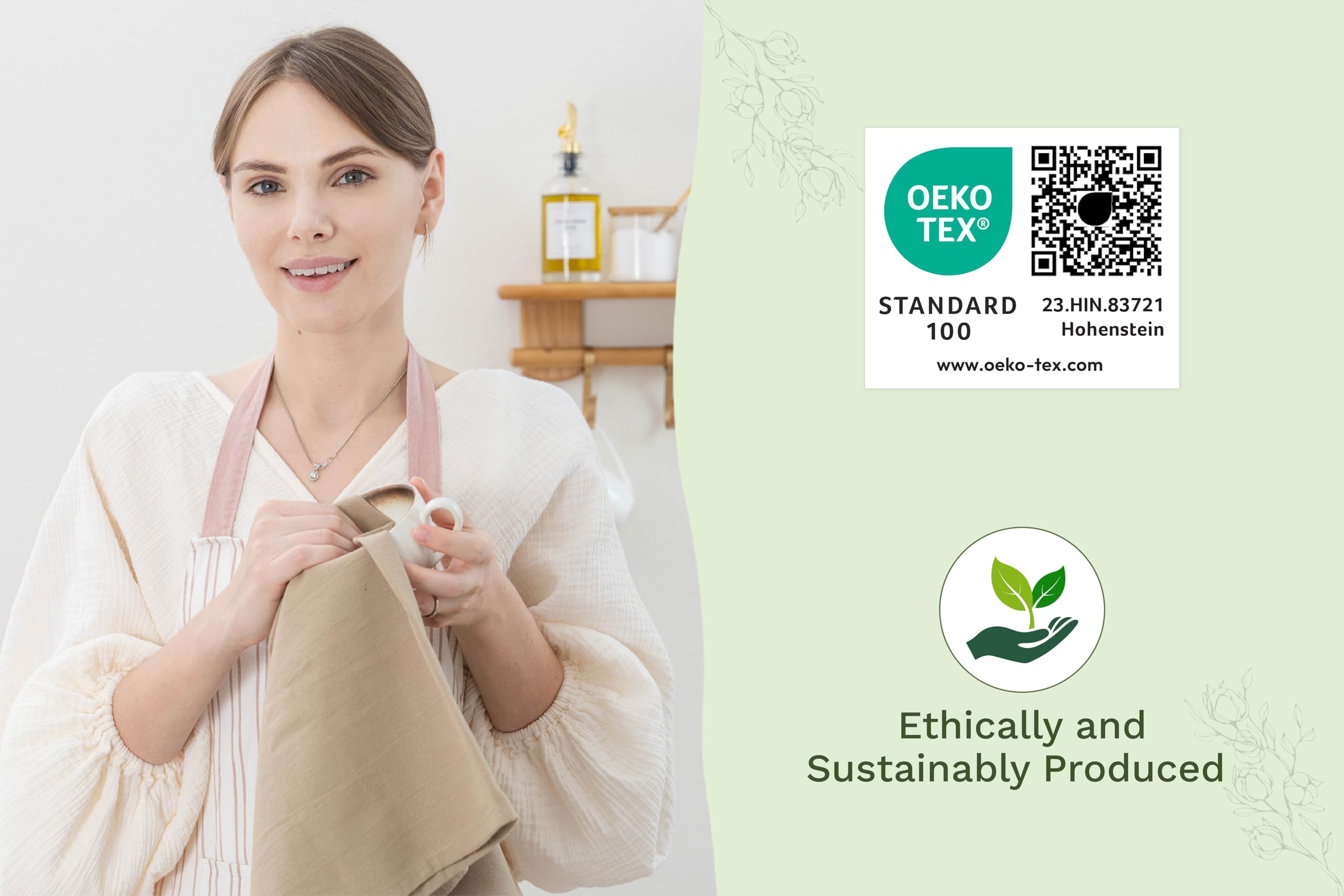 Organic Cotton Mart: textiles de cocina 100% algodón orgánico para uso repetido.